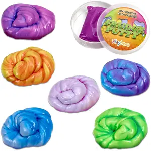 Playbees Color Changing Frudge Putty - 6 Pack of Slime for Sensory and Educational Play slime Squishy Dumplings Pink Squishy Maker Neon Decompression Squeeze