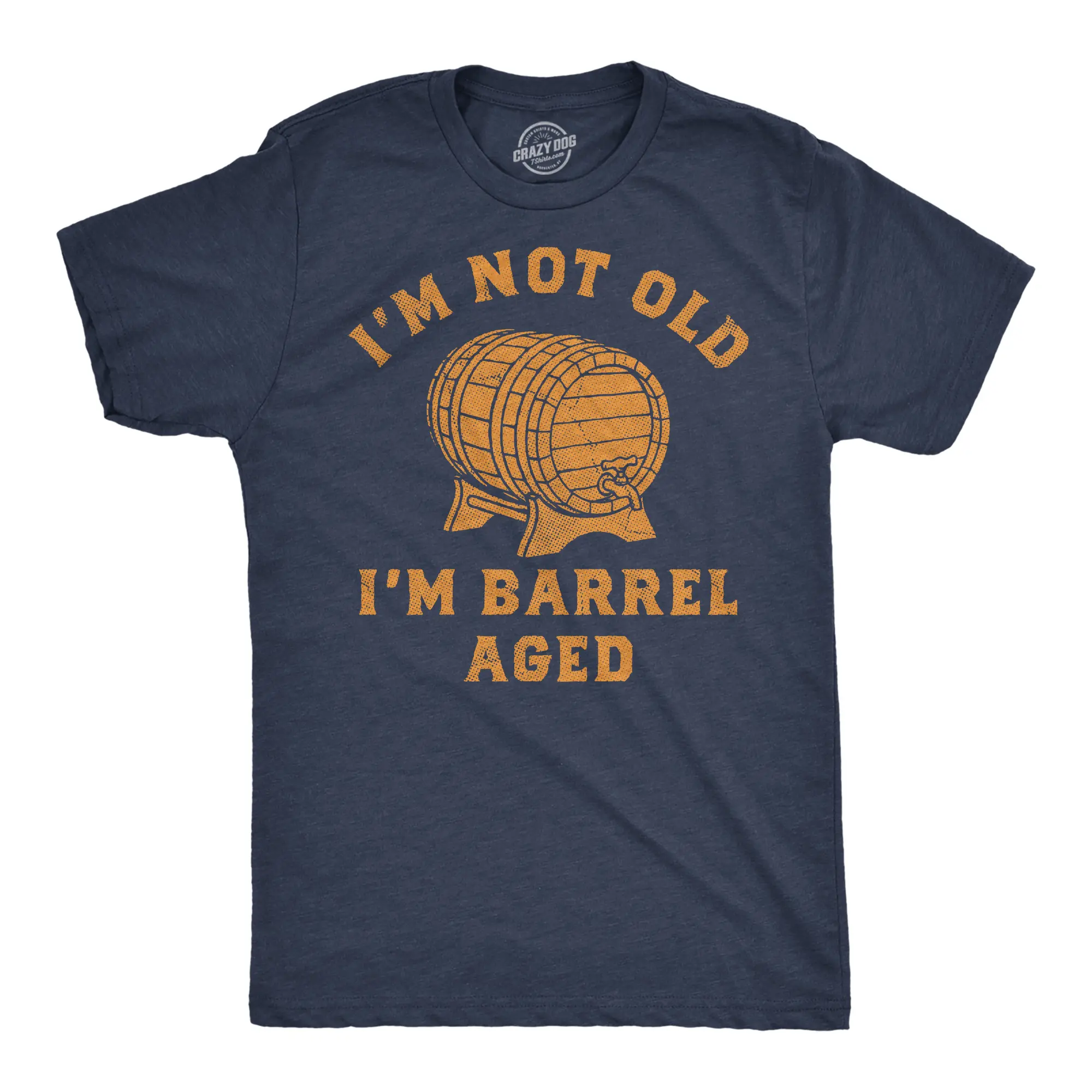 Mens Funny T Shirts Im Not Old Im Barrel Aged Sarcastic Liquor Graphic Novelty Tee for Men Mens Funny T Shirts Cool Vintage Fashion T-Shirt Gift Classic Menswear Grandpa Apparel for Men Funny Sarcastic Short Navy -