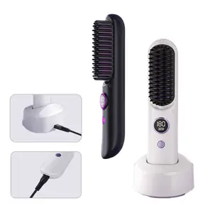 Cedcer Negative Ion Hair Straightener Comb 9 Temp Settings 20s Fast Heating & LED Display