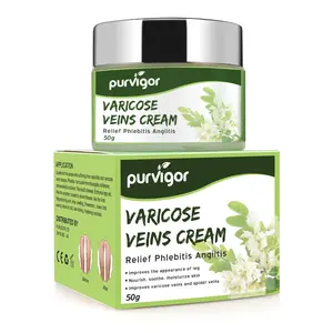 Purvigor Varicose Veins Cream 50g, Natural Ingredients Sophora, Phellodendron, Angelica, Pain Relief & Soothing Skin Care Treatment