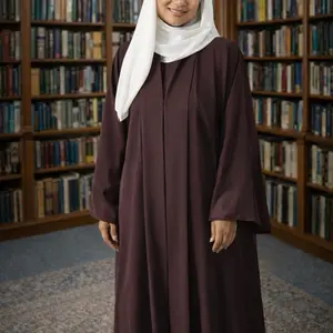 Mocha Color Abaya - Long Sleeve, Casual Outfit, Elegant Design, Ideal for Various Occasions