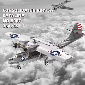 364pcs Classic Seaplane Model, Small Puzzle Stacking Building Blocks, Anti-Terrorism Special Police City Theme, Festive Gift Toy