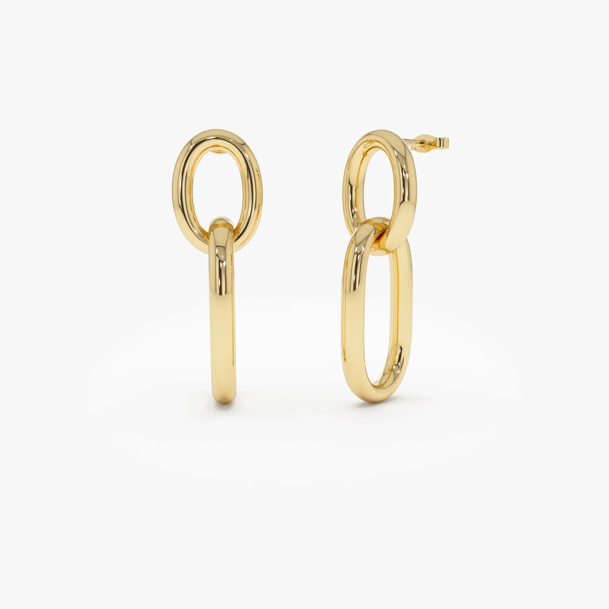 14k Double Link Dangle Earrings