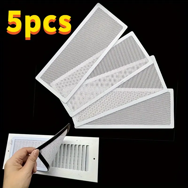 5Pcs Magnetic Vent Covers, White Universal HVAC Air Vent Filters, Dust Proof Grille Protectors for Floor, Wall and Ceiling, Easy Snap On Home Supplies