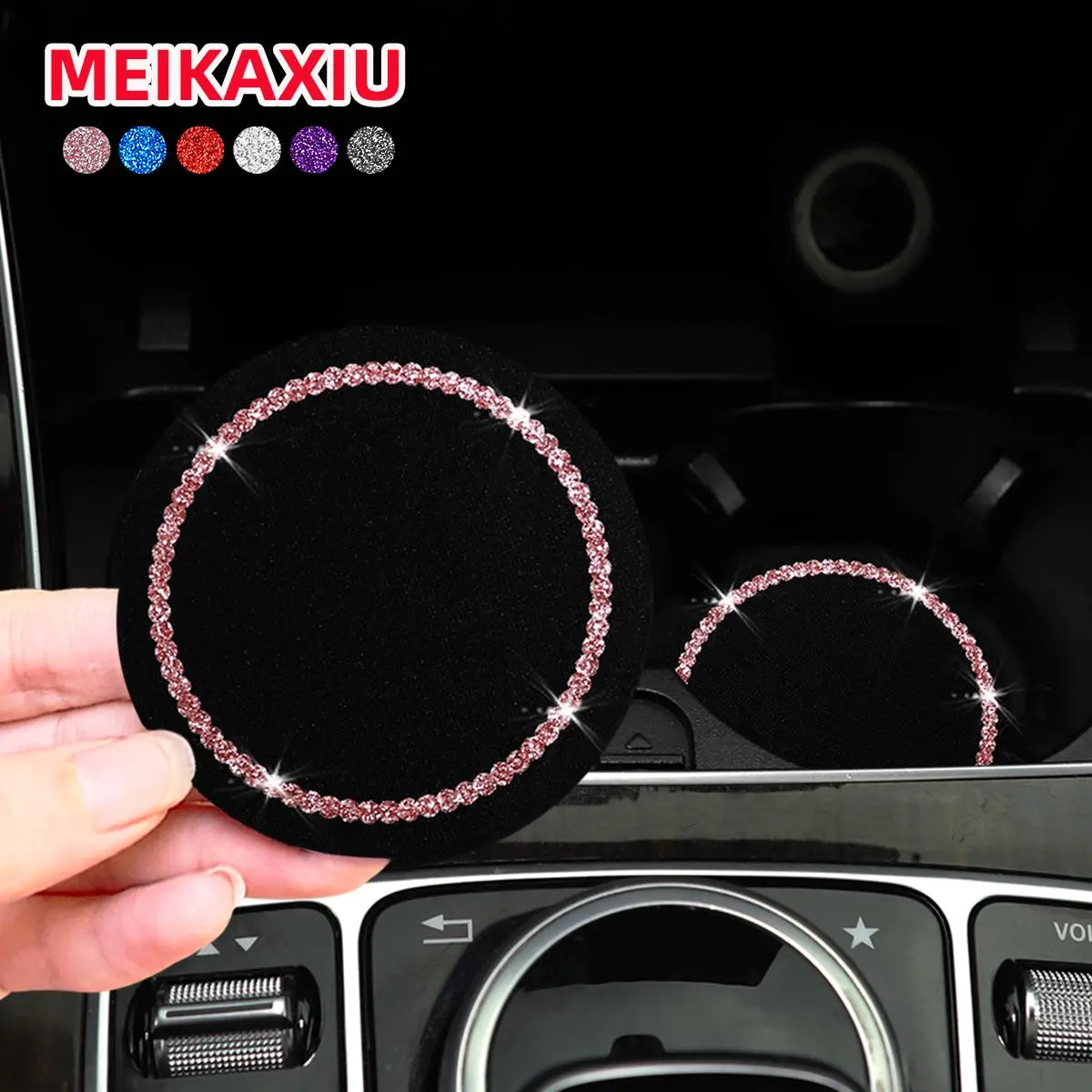 Car Coasters, 2 pcs/set Waterproof Anti-Slip Car Cup Holder Pads, Cute Car Interior Accessories for Women and Men, Car Stuff, Car Auto Accessory