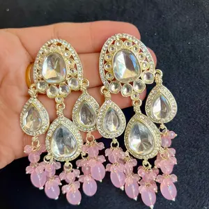 Kundan Style Earrings - Traditional Indian Jewelry