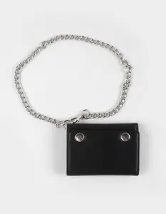 VOLCOM  Mens Trifold Chain Wallet, Black