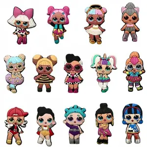 Cartoon Mystery Doll Blind Box Croc Shoe Charms for Kids Boys Girls Women Men PVC Wristband Sandals Clog Accessories Party Favor with Dragon and Character Designs