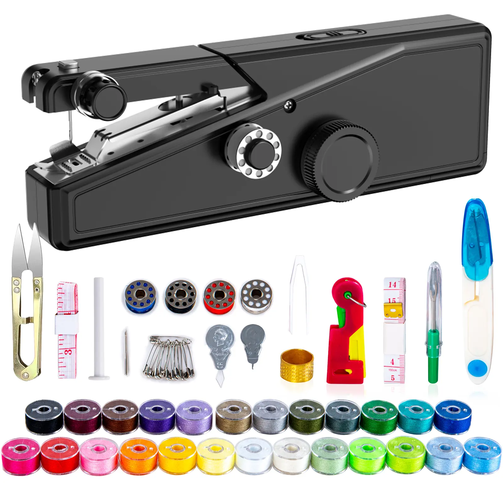 Mini Portable Sewing Machine, Cordless Handheld Electric Quick-Stitch Device for Jeans, Curtains, Fabric Repair & DIY Crafts