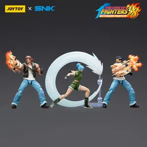 Joytoy 1/18 Jointed Action Figure Playset - KOF'98UM Ikari Warriors 3-PC Team, Poseable Collectible Articulated Figurines, Collectible PVC Figure, Ideal Birthday Gift for Enthusiasts