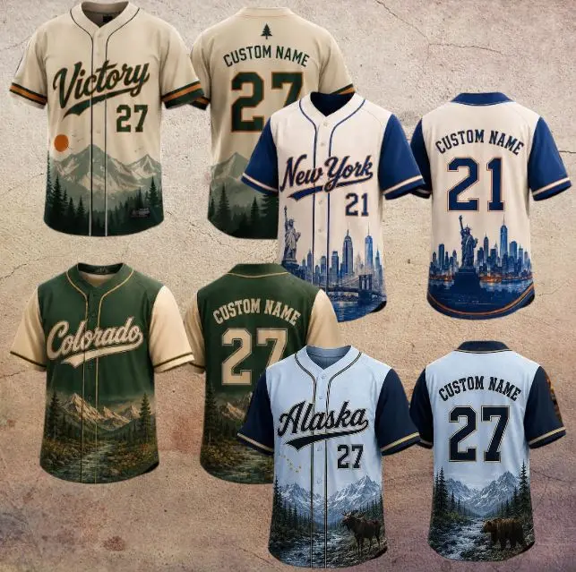 Mountain Baseball Jersey, Personalized Baseball Shirt, Custom Team Uniform, Name Number Jersey, Baseball Fan Gift