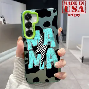 Phone Case for Samsung Galaxy S24 Plus S25 Ultra S23 Ultra S22+ Cow Skin Mama Patterned Full Body Protection Anti-Scratch PC Smartphone Cover Cellphone Protective