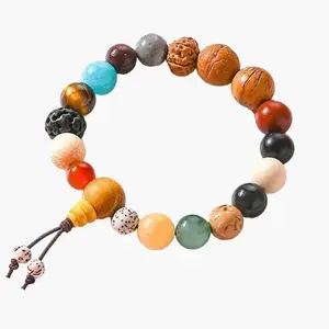 Safety 18-Seed  Multi-Color Bracelet Unisex Auspicious Bodhi Seed Bracelet Daily Anniversary