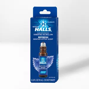 HALLS® Mentho-Lyptus® Roll On - 10mL Essential Oil Roll-On with Menthol-Lyptus' Scent for Body Care
