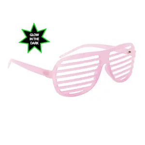 Shutter Party Glasses - Glow in the Dark Pink Sunglasses for New Years Eve Celebrations