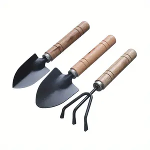 Set of 3, Garden Tool set Rake tip shovel Large Garden Mini succulent pine flower shovel, aluminum alloy garden supplies with handles for gardening digging, hand tools, garden tool set