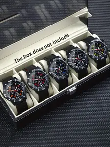 Personalized casual men's watch quartz watch car line silicone strap sports men's watch large dial watch