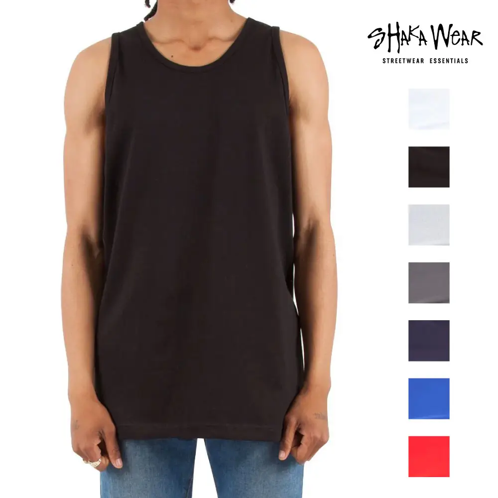 SHAKAWEAR Men's Active Tank Top Shaka Wear Casual Sleeveless Gym Shirts Plain Muscle Shirt Gym Wear Colorful Hip Hop Harem (S to 5XL)