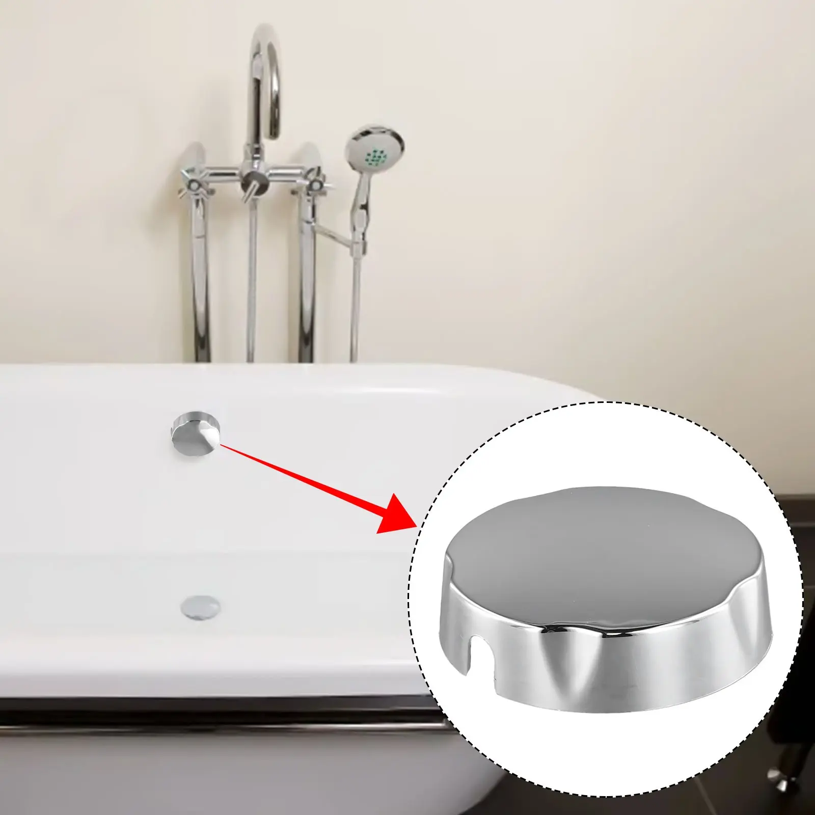 Bathtub Rotating Knob Bath Control Knob Diameter 75mm Hole Diameter 10mm