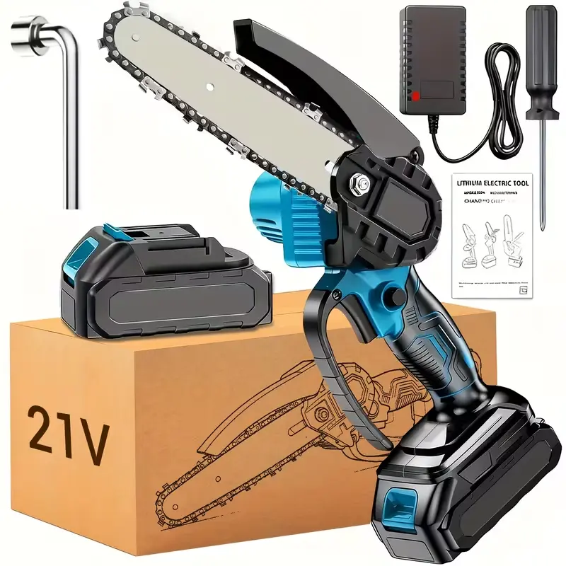 ShinyLink Cordless Mini Chainsaw Suitable for Tree Trimming, 6-Inch Handheld Electric Chainsaw with Battery, Lightweight Portable Chainsaw for Yard Work, Wood Tool, Battery- Pruning Saw for, Gifts for Dad, Husband