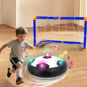 Kids Electric Floating Soccer Ball Toy Set with Lights & Music, Indoor Sports Interactive Play for Boys Girls, Birthday Gift Idea, Portable Soccer Goal