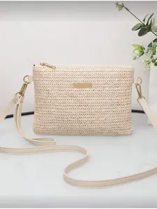 Women's New Fashion Woven Handbag Multi-functional Small Square Shoulder Crossbody Bag Summer Beach Vacation Daily Use Travel Must-have Beach Bag Travel Bag Casual Zipper Purse