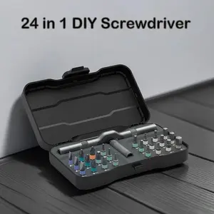SEESE 24 in 1 DlY Screwdriver Set,1 Set SwitchableScrewdriver Shape Magnetic Screwdriver Set,Compact and Portable Ratchet Screw0driver SetHome Repair Tool Box removable self-assembly precision screwdriver kit