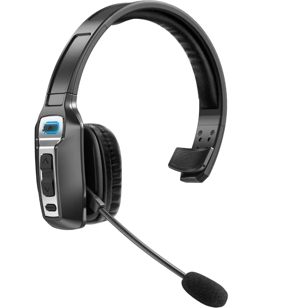 Trucker Bluetooth Headset, V5.2 Wireless Headset with AI Noise Cancelling Microphone, Multipoint Connection, 65H Talk Time, Mute Button, On-Ear Hands-Free Headphones for Truck Drivers, Office, Cell Phones, and Call Centers