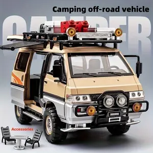 1:24 Scale Alloy Van Camper Model Display Piece, Durable Alloy Material, Realistic Design, Easy Dreamy Camping Scene Creation