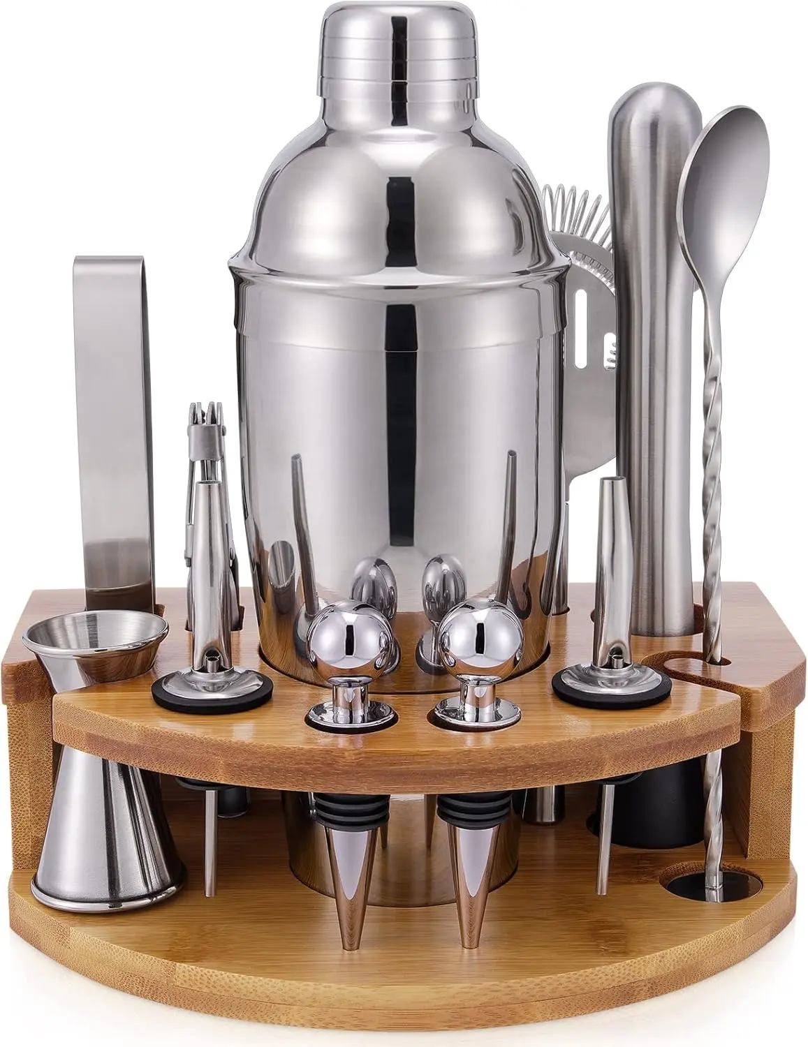 Bartender Kit with  Stand, 12 count 25oz  Shaker Set with  Essential Bar Tools Set for Drink Mixing, Ideal Gifts for  Lovers,  Bar Bartending Kit with  Recipes