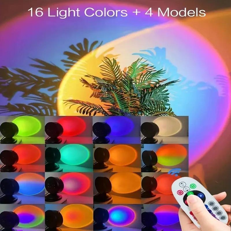1pc-The new sunset light comes with earbuds and remote control in 16 colors Customized version