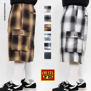 FB County Men's Cargo Checker Shorts Plaid Shorts FBCOUNTY Cargo Shorts 6 Pockets Shorts Relaxed Fit Regular Fit Drawstrings Hip Hop Harem (S to 3XL)