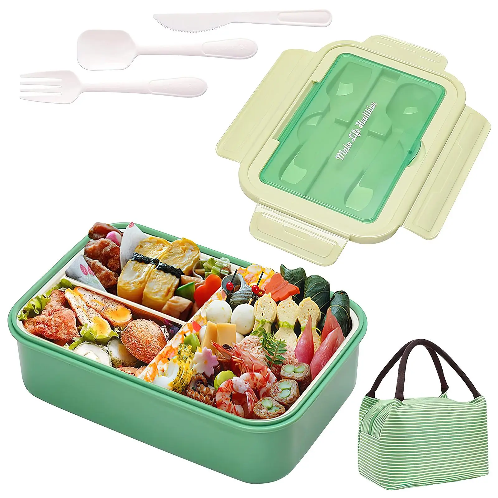 【SUMMERSALE】 Eco Wheat Fiber Lunch Box - 3-Layer, Leakproof, BPA-Free, Food-Safe Bento with Phone Stand, 7.8x5.1x2.7 Inches, 1,000-2,000 ml, Vibrant Modern Design for Adults & Kids, Ideal for Work & School Meals
