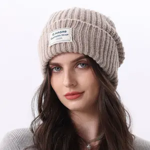 No.1 New Korean Style Ins Face-Showing Lambs Wool Autumn and Winter Wild Warm Couple Knitted Hat Big Head Circumference Hat