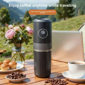 All-in-1 Electric Cone Grinding and Brewing Coffee Machine, Portable for Outdoor Use