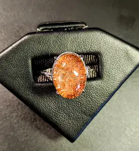 Polished Handcrafted Garden Quartz Cabochon Ring set in Adjustable Stainless Steel