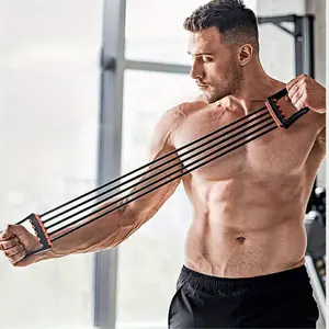 1pc 5-tube Resistance Bands - Chest Muscle Trainer, Chest Expander, Adjustable Arm Strength Trainer - Latex Free - for Muscle Training, Body Building and Strength Training - Perfect Gift for Fitness Enthusiasts
