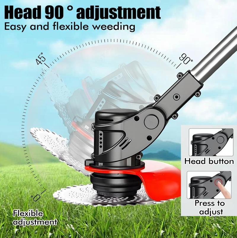 Cordless Electric Weed Eater 3-in-1, Lightweight Grass Trimmer with 2 Batteries, Stringless Lawn Edger & Brush Cutter for Yard and Garden,for Valentine’s Day Gift