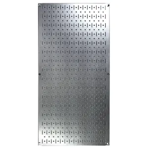32in x 16in Galvanized Metal Pegboard Tool Board Panel - Metallic