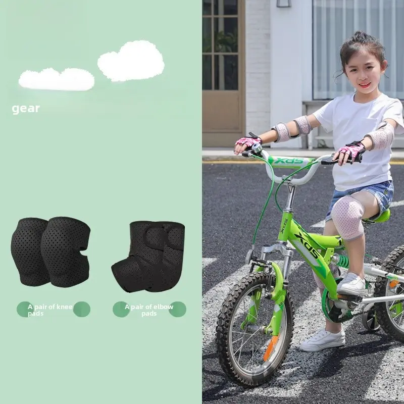 Knee pads + elbow pads [black four-piece set]