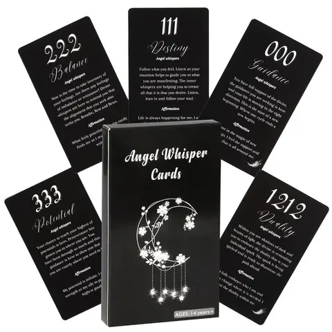 Fortune-telling Card Games, 1 Box Black Angel Whisper Message Card, Funny Card Game, Party Entertainment Game Card, Party Game Cards, Card Games For Teens