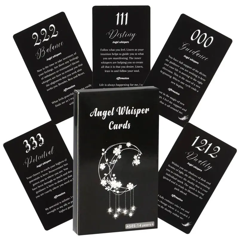 Fortune-telling Card Games, 1 Box Black Angel Whisper Message Card, Funny Card Game, Party Entertainment Game Card, Party Game Cards, Card Games For Teens
