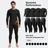 Men's 4/8-Pack Polyester Fleece-Lined Full-Length Thermal Underwear Sets - High Elasticity, Secure Fit Gym Sets, Gym Workout Apparel, Fitness Knitting Shapewear Base Layer for Skiing, Cycling