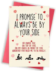 Funny Valentine’s Day Card for Him, Playful Love Card for Boyfriend, Husband or Fiancé, Cute Anniversary & Birthday Gift, “I Promise to Always Be by Your Side”