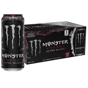 Monster Energy Ultra Black, Sugar Free Energy Drink, 16 Ounce (Pack of 15)