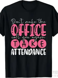 Attendance Clerk Attendance Secretary Attendance Matters T-Shirt Unisex Design for  Summer, Featuring Short Sleeves And Made from 220G Pure