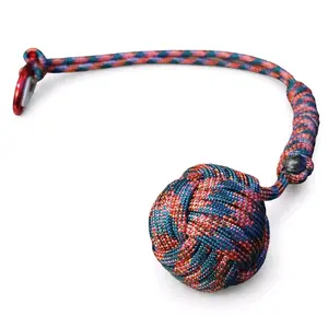 Vibrant Paracord Monkey Fist Keychain with Durable Braided Design and Secure Attachment for Everyday Use