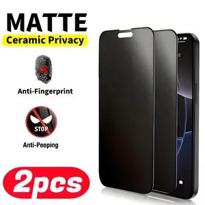 Set of 2 Complete Matte Ceramic Screen Protectors for iPhone 17 Pro Max, 17 Pro, 16 Pro Max, 16, 15 Pro Max, 15 Pro, 15, 14, 13, 12, 11