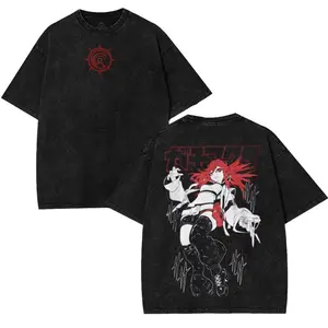 Gachiakuta Ryo Reaper Cleanser Anime Manga 2 sided Washed Tshirt graphic tees unisex 90s Cotton streetwear shirt merch Menswear Apparel Classic Seamless Soft Gamis Top Clothes Crewneck Oversized