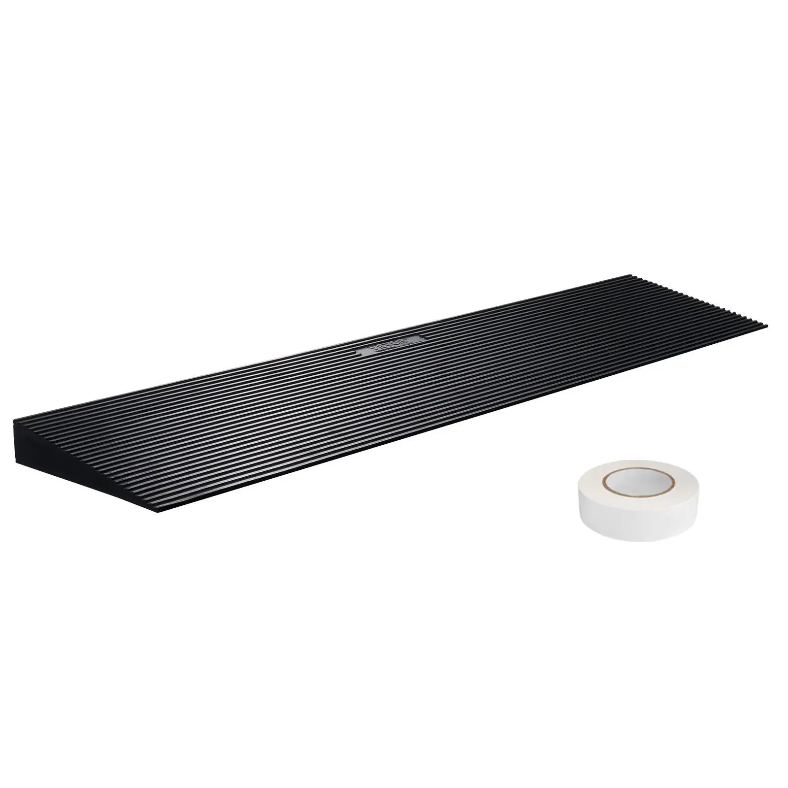 VEVOR 1.2" Rise Cuttable Threshold Ramp for Sweeping Robot, TikTokShopBlackFriday, 35.4" Wide Natural Rubber Wheelchair Ramp, Non-Slip Solid Rubber Ramp with Double-Sided Tape for Doorways, Driveways, Bathroom, Smooth Tile
